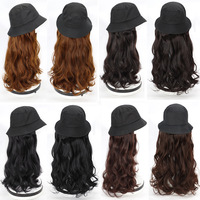 Vente en gros, couverture complète de la tête, bob pour femmes, noir, rouge, cheveux longs bouclés, bob