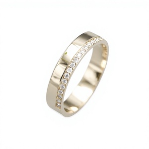 Anillo de Boda de Media Eternidad con Diamante Cultivado en Laboratorio de Oro Amarillo de 14K, Corte Brillante Redondo - Product Image 6