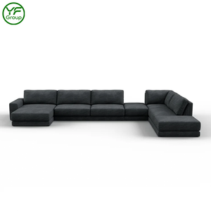 Comfortable Seating U-Chaise Sectional Upholstery Fabric Sofa Fabric Velvet Luxury Sofa for <strong>Furniture</strong> Living Room - Product Image 2
