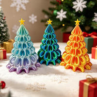 Jouet anti-stress en spirale en plastique imprimé en 3D, arbre de Noël rotatif, décoration de bureau unisexe, souvenir, cadeau