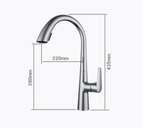 Robinet de cuisine monocommande moderne ELOILO Watermark OEM en métal doré rose poli, à montage sur plan, avec douchette extractible et cartouche céramique