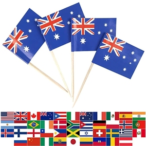 Palillos Decorativos con la Bandera Nacional Americana, Palillos de Madera con Banderas de Papel, Decoraciones para Cupcakes, 100 Unidades por Lote - Product Image 3