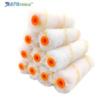 Rouleau à peinture en polyester tissé de 4 pouces pour émulsion, avec housse de rechange pour brosse, outil de peinture murale pour usine