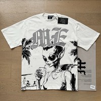 T-shirt surdimensionné personnalisé, délavé à l'acide, style streetwear vintage, t-shirt vierge 100% coton, coupe ample et carrée pour homme