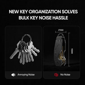 سلسلة مفاتيح عصرية من ألياف الكربون وسبائك الألومنيوم للرجال سكين أدوات متعددة للأنشطة الخارجية لمنظم المفاتيح هدية EDC - Product Image 5