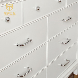 French Style Brass Cabinet Handles Bow Shape Round Durable For Cabinet Doors Modular Installation Part Number 6826 - Product Image 1