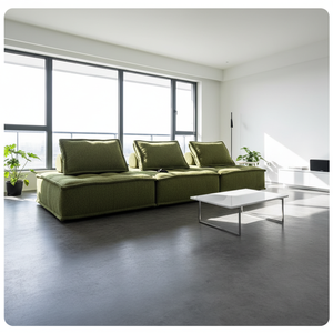Sofá Seccional Modular Chesterfield de Esquina de Tres Plazas, Reclinable, Convertible, Extensible y Plegable, con Tapizado Moderno de Tela y Esponja - Product Image 1