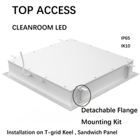 Plafonnier LED pour salle blanche, encastré, 2x2FT, 2x4FT, 1x4FT, faible éblouissement UGR22/19, 50 000 heures, IP65, pour hôpitaux et laboratoires