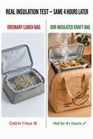 Sac isotherme portable en cuir écologique lavable, papier DuPont, aluminium, style minimaliste moderne, sac bento