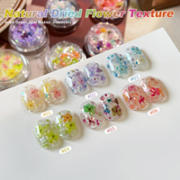 Missgooey Nouveauté : 6 Couleurs de Gel pour Nail Art DIY, Fleurs Séchées, Poudre Opale, Paillettes Fines et Flocons Iridescentes pour la Décoration des Ongles