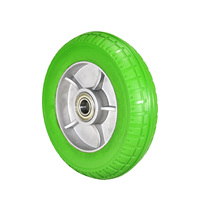 Roue pivotante en caoutchouc vert à haute élasticité, à double roulement à billes silencieux, à noyau en aluminium robuste, produit d'usine source 8X2