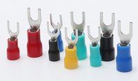 Borne à sertir en laiton SV, type fourche U 3.5-6, gaine isolante en PVC, cosses nues isolées, cosses de câble, cinq couleurs