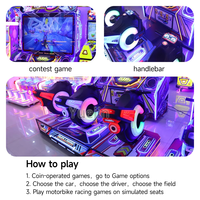 Jeu d'arcade de course pour 3 joueurs, équipement de divertissement intérieur pour moto, en plastique et en fer, garantie 1 an