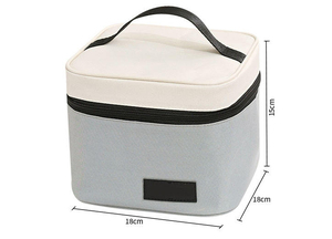 Portable <b>Lunch</b> Bag <b>Insulated</b> Aluminum Foil Padded Polyester <b>Lunch</b> <b>Box</b> for Students Zipper Wholesale Take-Out Packing - Product Image 5