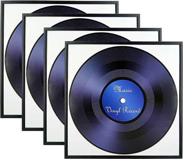 OEM Modern Aluminum Photo Frame With Black Groove Displaying Vinyl Record Albums Personal Collections Stylish Home Decor Gift