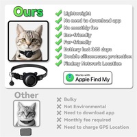 Collier de suivi pour chats compatible iOS Android avec localisateur Bluetooth compatible Find My, en ABS, nylon et silicone, motif empreinte de patte