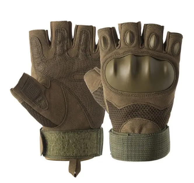 Tactical Military Fingerless Gloves Soldier Combat Army SWAT Hard Knuckle Driving Half Finger Gloves Men Women Non-slip#RG-22