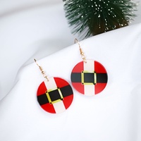 Boucles d'oreilles en résine acrylique lucite pour femme, motif animal de dessin animé, Père Noël, canne à sucre, boîte cadeau, décoration de fête de Noël mignonne
