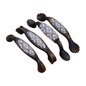 LGEDIS Chinese Style <b>Ceramic</b> Cabinet Handles Zinc Alloy Bar Shape Durable Furniture Hardware <b>Drawer</b> Wardrobe Door <b>Knobs</b> - Product Image 3