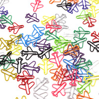 Clip de Papel Creativo con Forma de Avión para Tarjetas de Regalo, Marcapáginas Metálico con Forma de Avión para Estudiantes, Etiqueta para Archivos de Oficina, Material Escolar