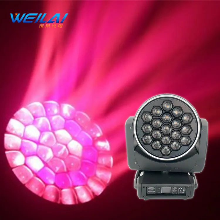 Precio al por mayor fiesta iluminación 19*40W RGBW LED cabeza móvil foco lavado DMX DJ iluminación para espectáculo de boda