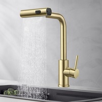 Robinet mélangeur chaud/froid noir au design moderne, en acier inoxydable, avec douchette extractible, pour évier de cuisine, fabriqué en Chine
