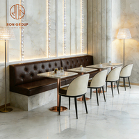 Table de café en marbre avec chaises, ensemble de meubles pour restaurant, banquette, canapé, banc