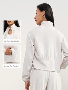 Giacca Sportiva da Donna Leggera e Traspirante per Yoga, Vestibilità Regolare, UPF 50+, Tinta Unita, Spandex/Poliestere, Estiva - Product Image 3