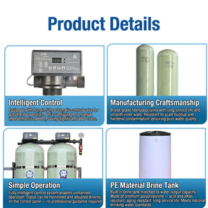 Système d'adoucisseur d'eau industriel entièrement automatique en PRV avec vanne <span class=keywords><strong>de</strong></span> contrôle Runxin, réservoir <span class=keywords><strong>de</strong></span> saumure et échangeur d'ions pour l'élimination <span class=keywords><strong>de</strong></span> l'eau dure - Product Image 3