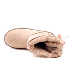 도매 클래식 겨울 봉제 리본 부츠 야외 중간 송아지 따뜻한 워킹 스타일 신발 여성용 - Product Image 3