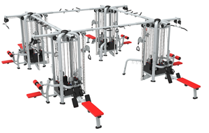 Appareil de musculation à câbles multi-entraînements pour 16 personnes avec barre de traction, adapté aux salles de sport groupées et aux grands complexes de fitness - Product Image 5