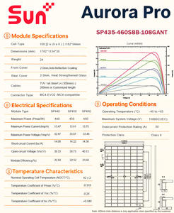 SunPlus 445W HJT Monokristallijn Silicium Bifaciaal Zwart Zonnepanelen 22,5% Efficiëntie US Voorraadmodel # Eén-stopsysteem # 9797 - Product Image 5