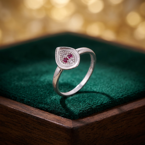 Anillo de Plata Fina con Diseño de Lágrima para Mujer, Estilo Original Hecho en India, Ideal para Regalo - Product Image 4