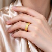 Bague en acier inoxydable à motif trèfle texturé, bague de doigt vintage à fleur porte-bonheur, bijou unisexe pour couple, cadeau