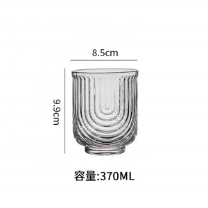 Ensemble de verres <span class=keywords><strong>à</strong></span> cocktail transparents au design en arc de 14oz verrerie <span class=keywords><strong>à</strong></span> ondulation façonnée <span class=keywords><strong>verre</strong></span> Highball pour les boissons de bar <span class=keywords><strong>à</strong></span> cadeaux - Product Image 6