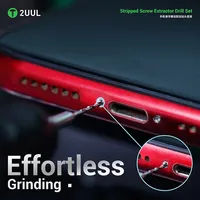 2UUL SD90 Extracteur de vis à têtes cassées, jeu de forets pour la réparation rapide des vis de cartes mères de téléphones et de PCB