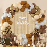 Kit de guirlande de ballons bohème marron arche de ballons neutres pour ours en peluche baby shower boisé décorations de fête d'anniversaire de mariage bohème