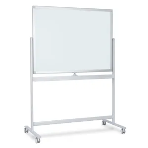Mobile Glass Magnetic Whiteboard Double Sided 4mm Tempered Glassboard with Aluminum Frame for School Education Office Meeting