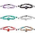SOJI Wholesale custom adjustable glass woven bracelet crystal stone braided beaded bracelets for women and girls