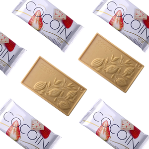 Barra de Chocolate con Sabor a Leche y Granos de Fresa, Snack de Chocolate Blanco Halal de 50g, Chocolate con Manteca de Cacao Pura - Product Image 4