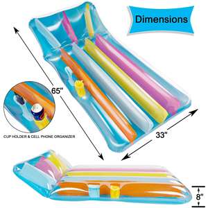 แพยางเป่าลมหลากสีสันพร้อมที่วางแก้วและโทรศัพท์ - Product Image 2