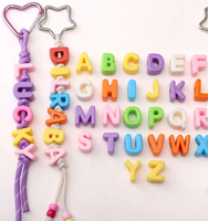Perles en vrac colorées A-Z, à grand trou de 6 mm, pour bracelets, cordons, porte-clés et accessoires décoratifs DIY