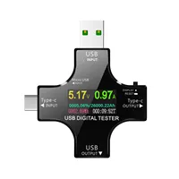 Nouveau testeur USB Type-C PD Voltmètre numérique couleur Ampèremètre Voltmètre Banque d'alimentation Chargeur Testeur de courant USB Mesure