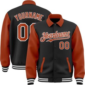 Custom Baseball <b>Jacket</b> Personalized Varsity Letterman <b>Jacket</b> Stitched Name Number Unisex Autumn Casual Pu Fabric Turn-down - Product Image 1