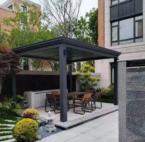 กระจกนิรภัยแบบเรือนกระจกกันน้ำเป็นมิตรกับสิ่งแวดล้อมทันสมัยผนังสองชั้นกรอบอลูมิเนียมสำหรับใช้อาบแดด4ฤดู - Product Image 5