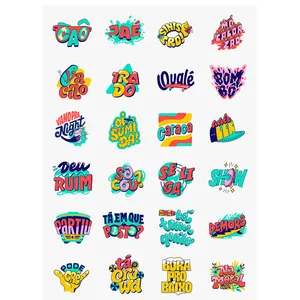 Hot Selling 2024 Die Cut Adhesive Pvc Sticker Recyclable Custom Sticker Waterproof Funny Word Art Cartoon Sticker For Decoration