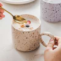 Tasse à café poudrée ée en porcelaine, de Style coréen, pour thé et café, faite à la main, Spray pour points noirs, en céramique, vente en gros, nouveaux produits