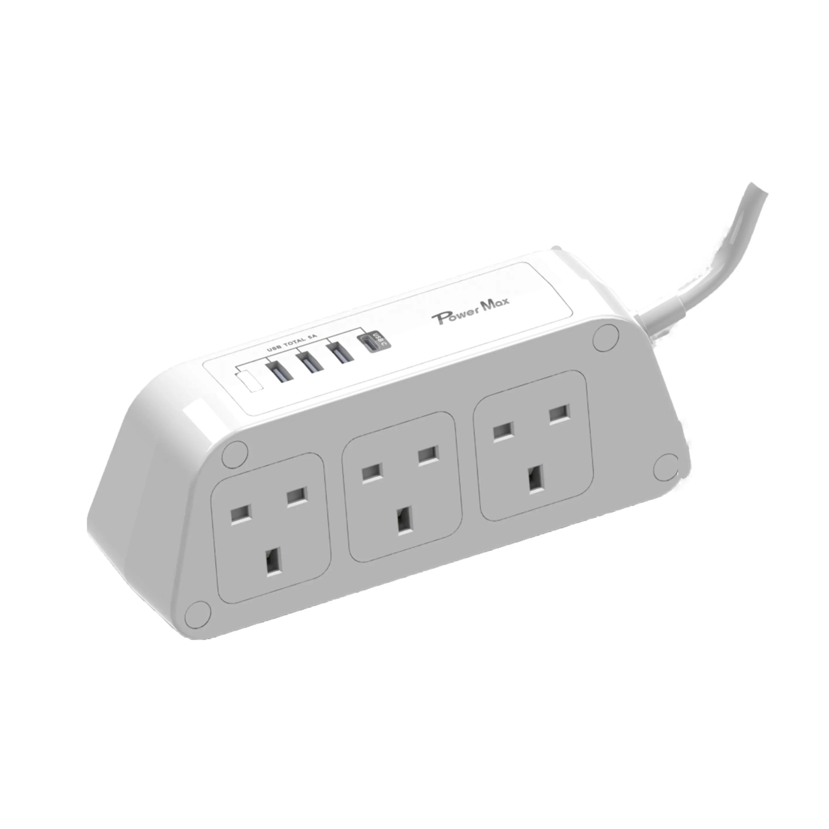 Một đánh bại 6-Outlet Power Strip Power Adapter USB-C tường cắm 3 pin UK sạc dây điện Anh Ổ cắm điện và chuyển đổi