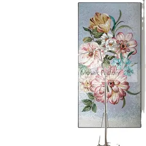 Mb Smm151 Living Room Wall Mural Glass Mosaic Flower Picture