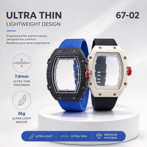 นาฬิกาข้อมือ RM Style 67-02 ระบบไขลานอัตโนมัติ ดีไซน์ Extra Flat Skeleton ตัวเรือนคาร์บอนไฟเบอร์ น้ำหนักเบา สไตล์สปอร์ต - Product Image 1